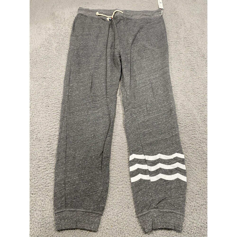 Sol Angeles Sweatpants Mens 2XL Gray Terry Drawstring Joggers Wave Stripe NWT